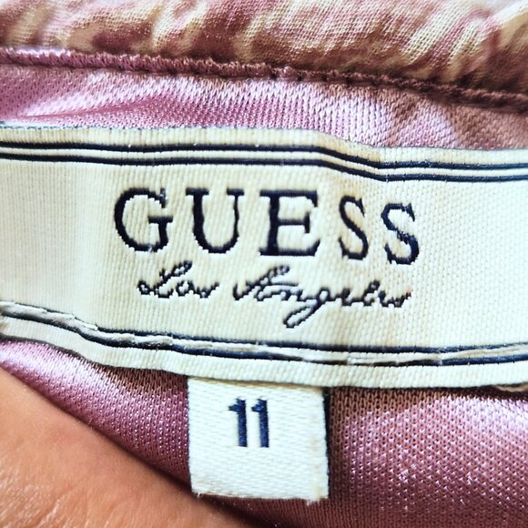 Guess Mauve Vintage 2000s Midi High-Low Dress | Boho Paisley | Size 11 - Picture 14 of 16